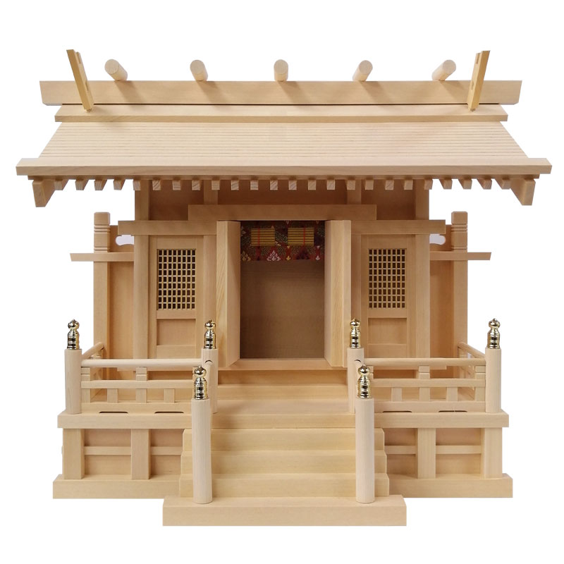 公式】お仏壇の日本堂：お宮 横通し三社宮 片屋根（神棚）1.5尺 お仏壇 
