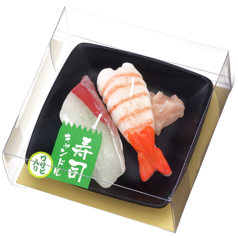 「寿司キャンドルB（エビ・ハマチ）」カメヤマ 故人の好物シリーズ ろうそく