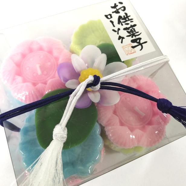 「お供菓子 落雁(らくがん)ローソク」カメヤマ 故人の好物シリーズ ろうそく
