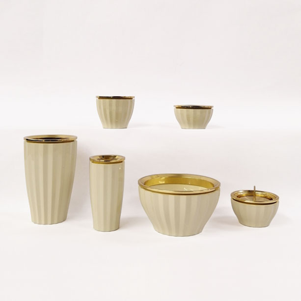 仏具セット「奏（かなで） 6具足 オフホワイト 3寸」 仏具用品 仏具セット