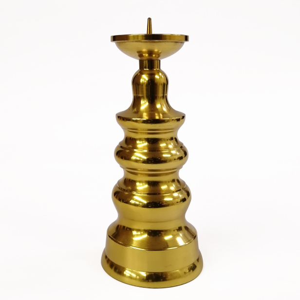 ローソク立て「ダルマ火立て 金色 4.5寸」ろうそく立て 仏具 ロウソク立て