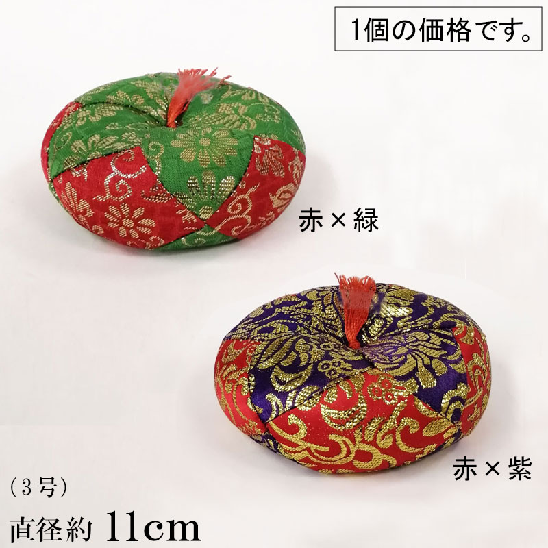 「りん布団 丸型 総金 3号(赤×緑色・赤×紫色)」リン布団 おりん布団 丸型 仏具