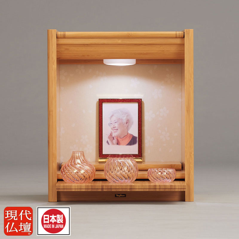 現代仏壇「花桜」上置き仏壇 ミニ 仏壇